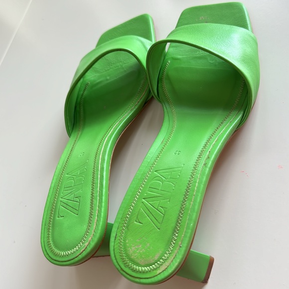 Zara green leather sandals, size 37 (6,5) - Picture 7 of 8